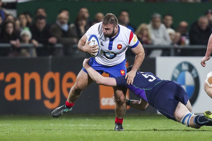 Giorgi Beria of France U20 during the U20 Six Nations match between on February 22, 2019 in Pau, France. (Photo by Manuel Blondeau/Icon Sport)