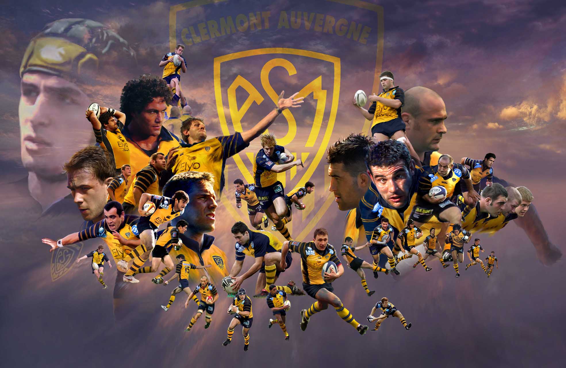 Illustrations de Fred Morin - Photos de l'ASM Rugby par les Cybervulcans